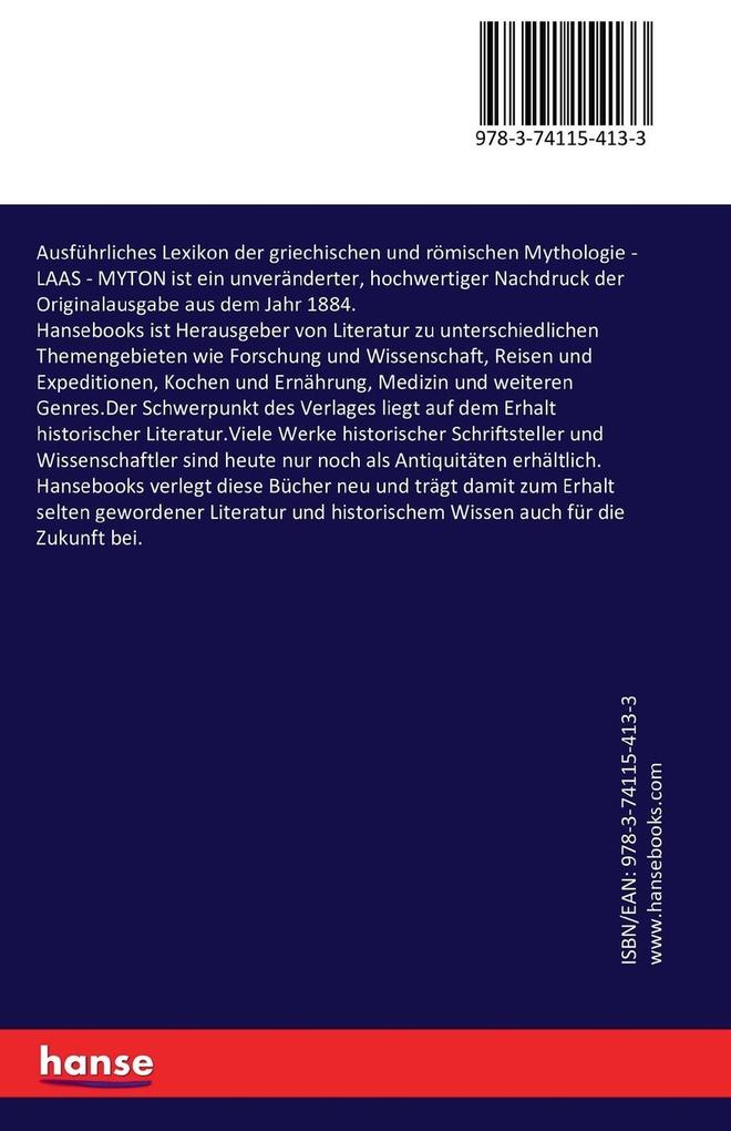 Weitere Ansicht: Ausführliches Lexikon der griechischen und römischen Mythologie | Wilhelm Heinrich Roscher