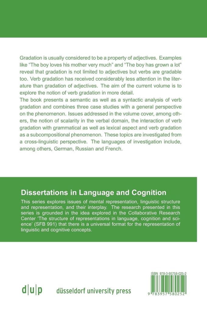 Weitere Ansicht: Degree Gradation of Verbs | Jens Fleischhauer-Helfer