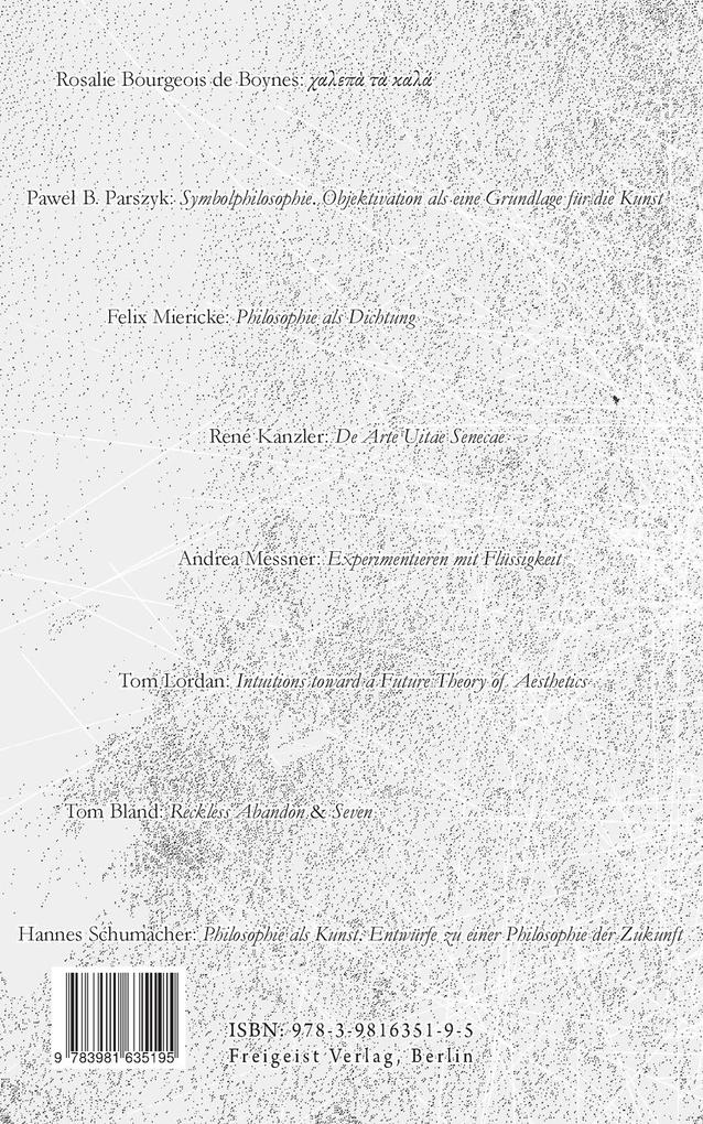 Weitere Ansicht: Philosophie als Kunst. Philosophy as Art
