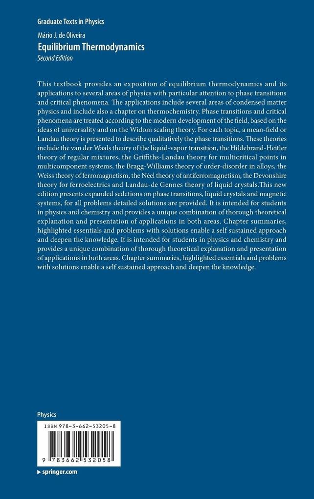 Weitere Ansicht: Equilibrium Thermodynamics | Mário J. de Oliveira