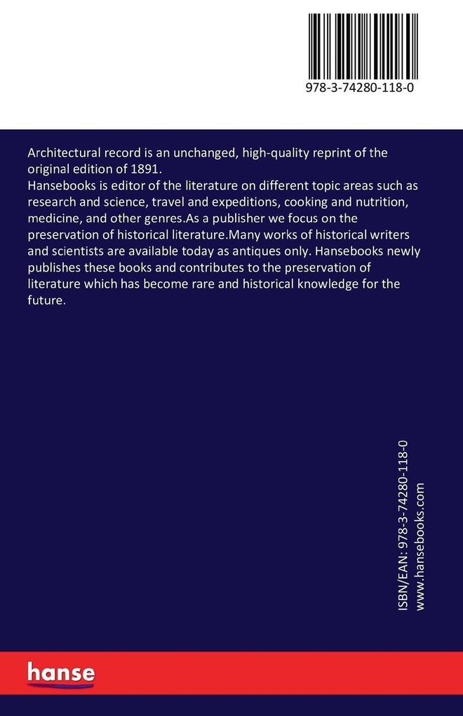 Weitere Ansicht: Architectural record | Anonymus