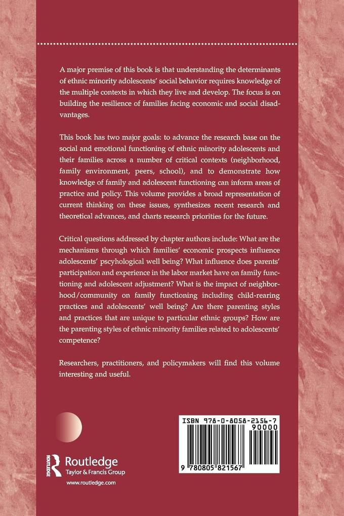 Weitere Ansicht: Social and Emotional Adjustment and Family Relations in Ethnic Minority Families