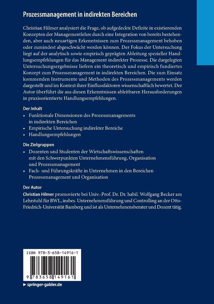 Weitere Ansicht: Prozessmanagement in indirekten Bereichen | Christian Hilmer