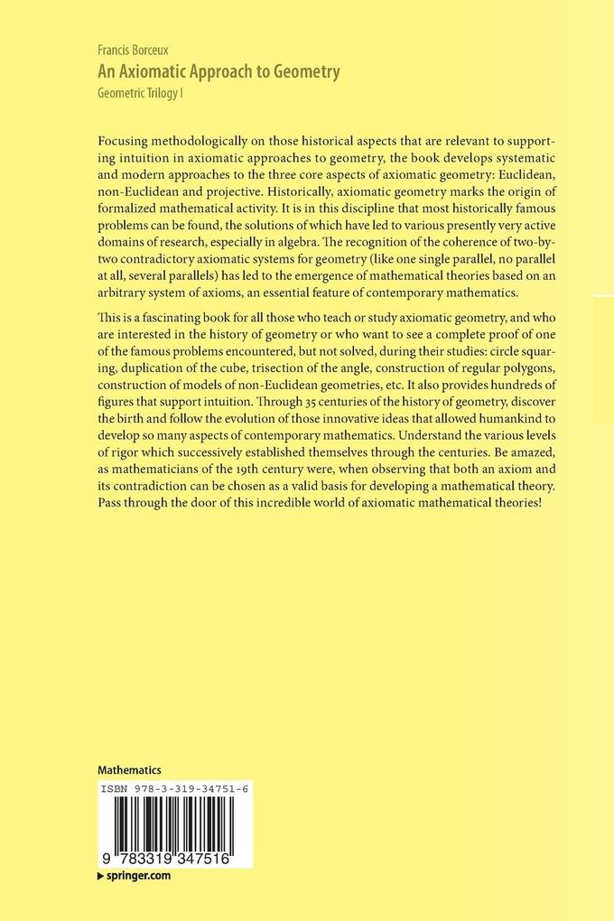 Weitere Ansicht: An Axiomatic Approach to Geometry | Francis Borceux