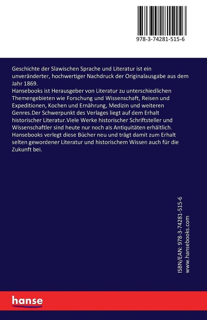 Weitere Ansicht: Geschichte der Slawischen Sprache und Literatur | Pavel Jozef Safárik, Paul J. Safárik