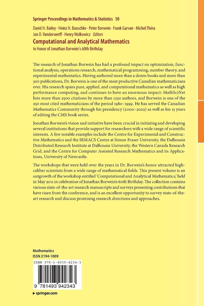 Weitere Ansicht: Computational and Analytical Mathematics