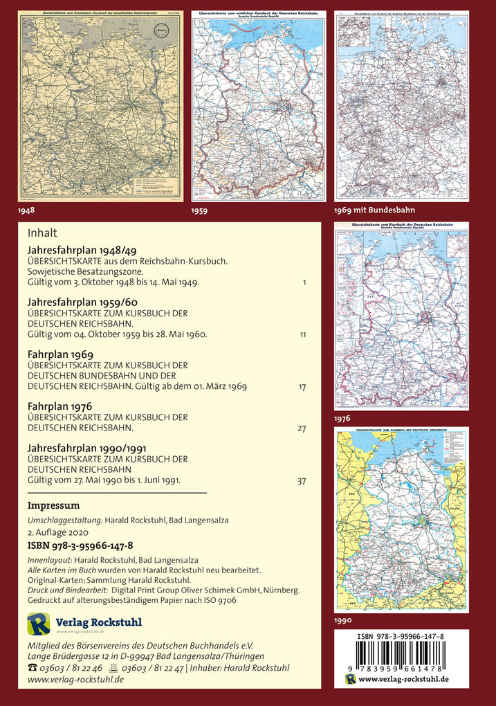 Weitere Ansicht: Übersichtskarten der Deutschen Reichsbahn 1948 - 1959 - 1969 - 1976 - 1990