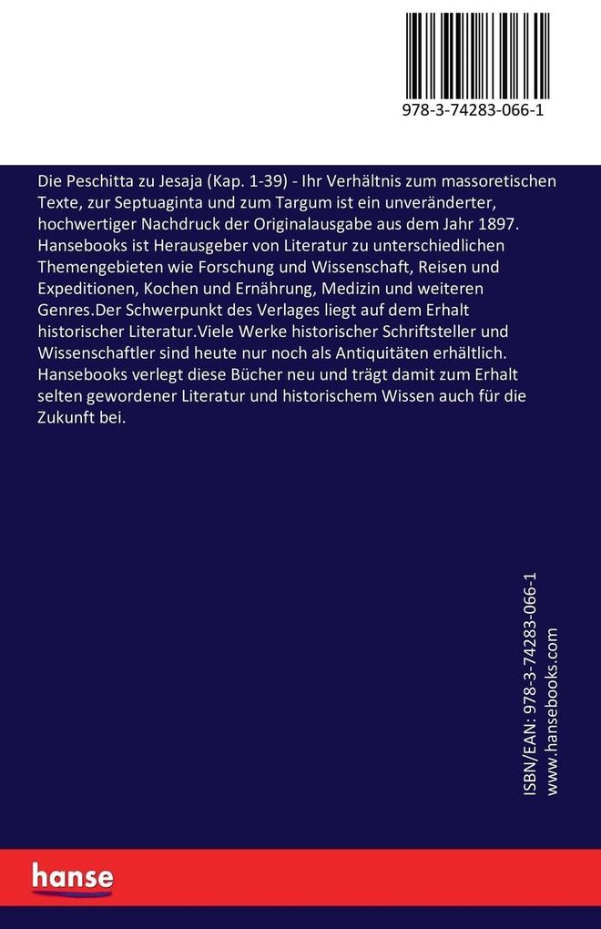 Weitere Ansicht: Die Peschitta zu Jesaja (Kap. 1-39) | Ludwig Warszawski