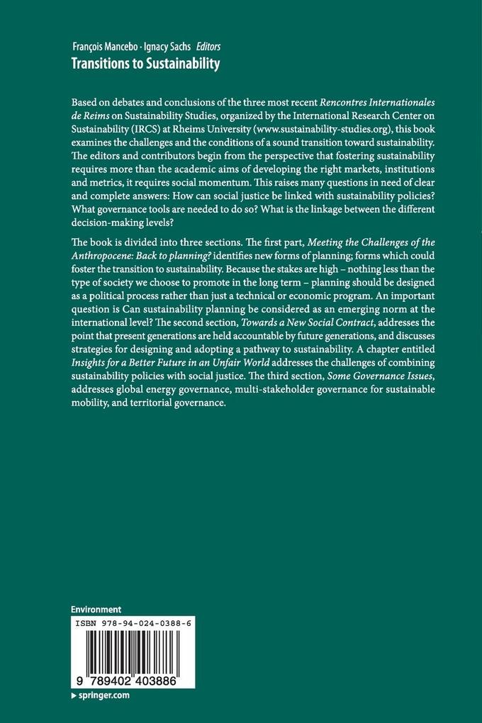 Weitere Ansicht: Transitions to Sustainability