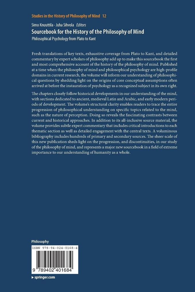 Weitere Ansicht: Sourcebook for the History of the Philosophy of Mind
