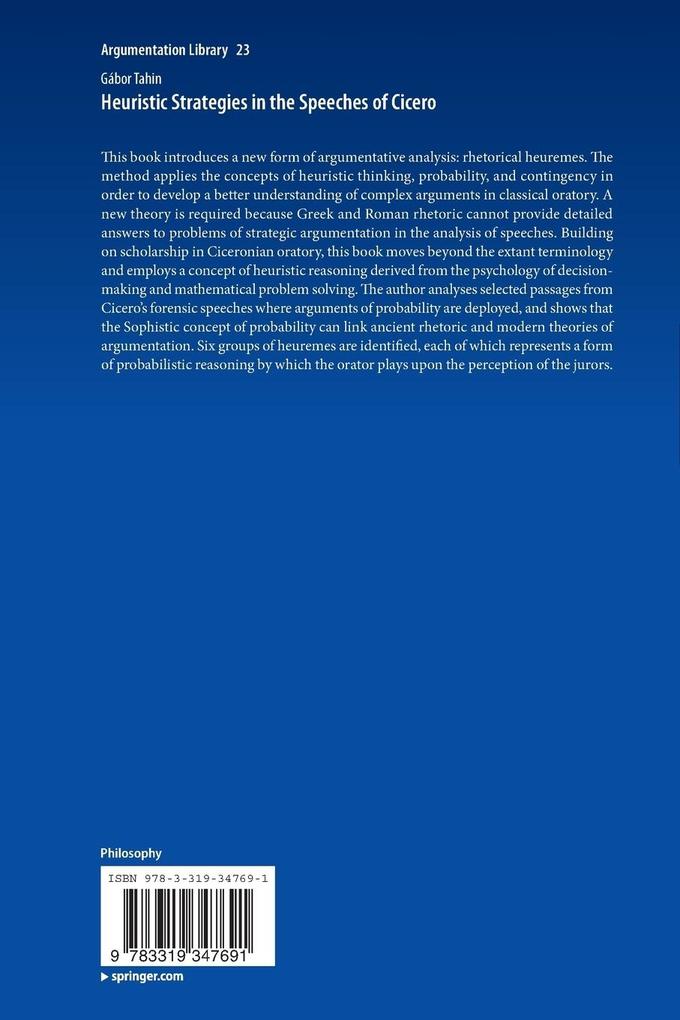Weitere Ansicht: Heuristic Strategies in the Speeches of Cicero | Gábor Tahin