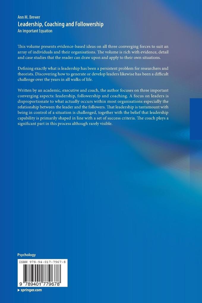 Weitere Ansicht: Leadership, Coaching and Followership | Ann M. Brewer