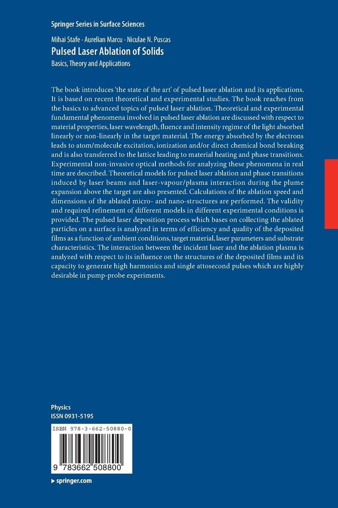 Weitere Ansicht: Pulsed Laser Ablation of Solids | Aurelian Marcu, Niculae N. Puscas, Mihai Stafe
