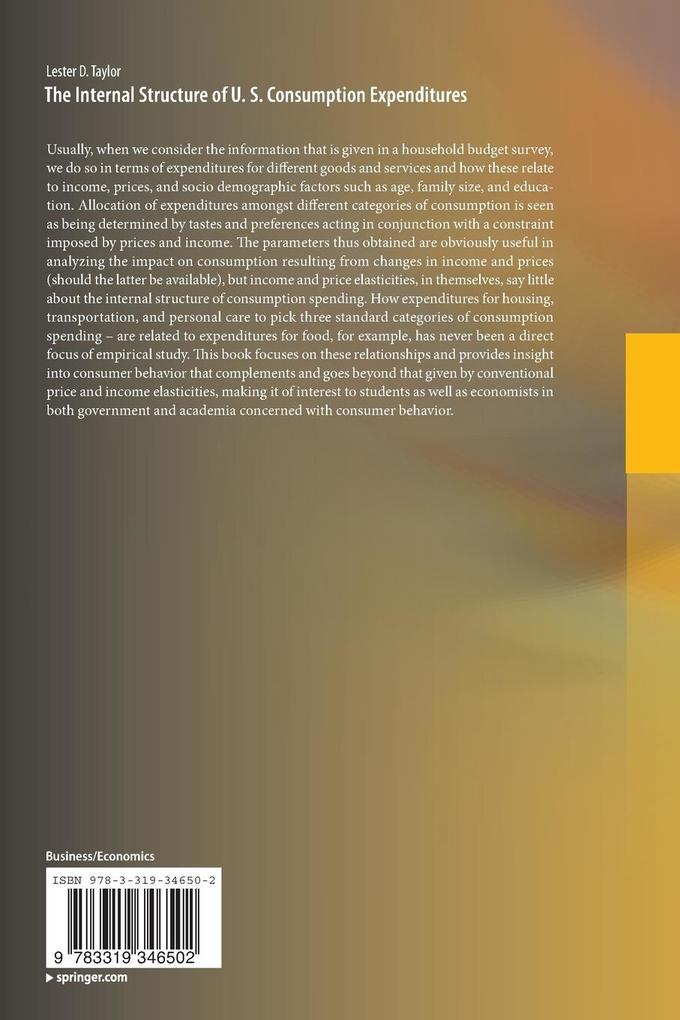 Weitere Ansicht: The Internal Structure of U. S. Consumption Expenditures | Lester D. Taylor
