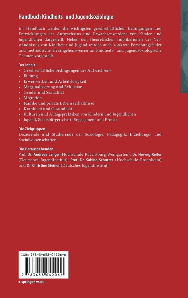 Weitere Ansicht: Handbuch Kindheits- und Jugendsoziologie