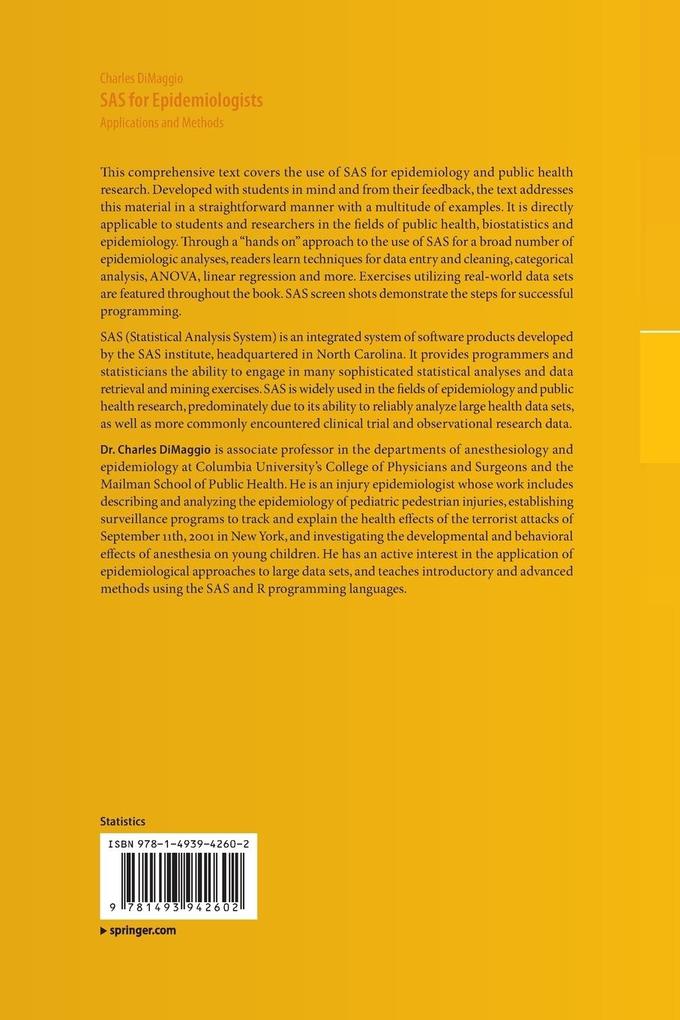 Weitere Ansicht: SAS for Epidemiologists | Charles Dimaggio