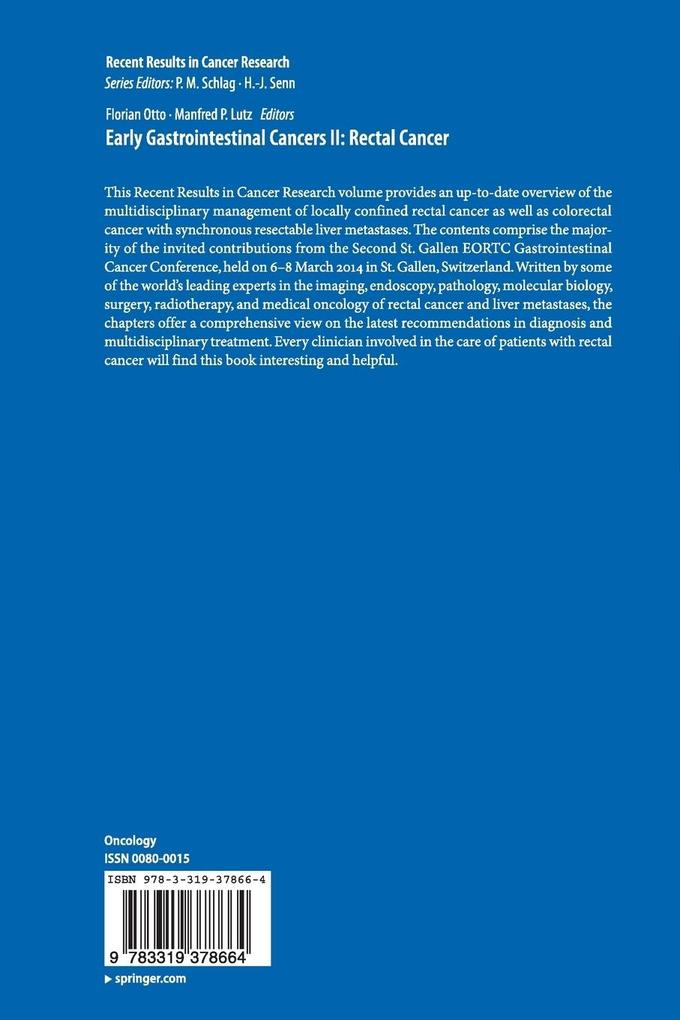 Weitere Ansicht: Early Gastrointestinal Cancers II: Rectal Cancer