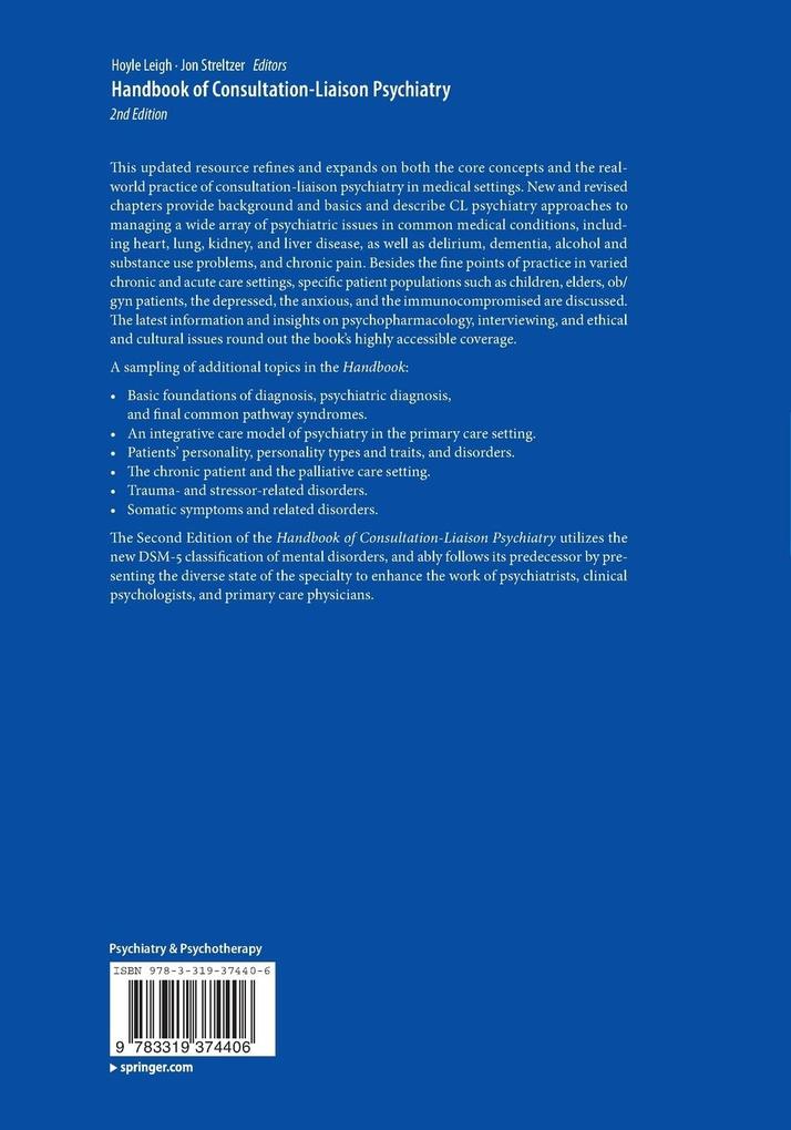 Weitere Ansicht: Handbook of Consultation-Liaison Psychiatry