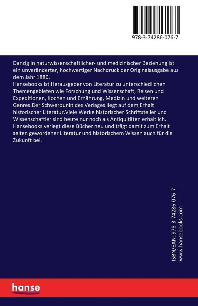 Weitere Ansicht: Danzig in naturwissenschaftlicher- und medizinischer Beziehung | Hugo Conwentz, Otto Völkel