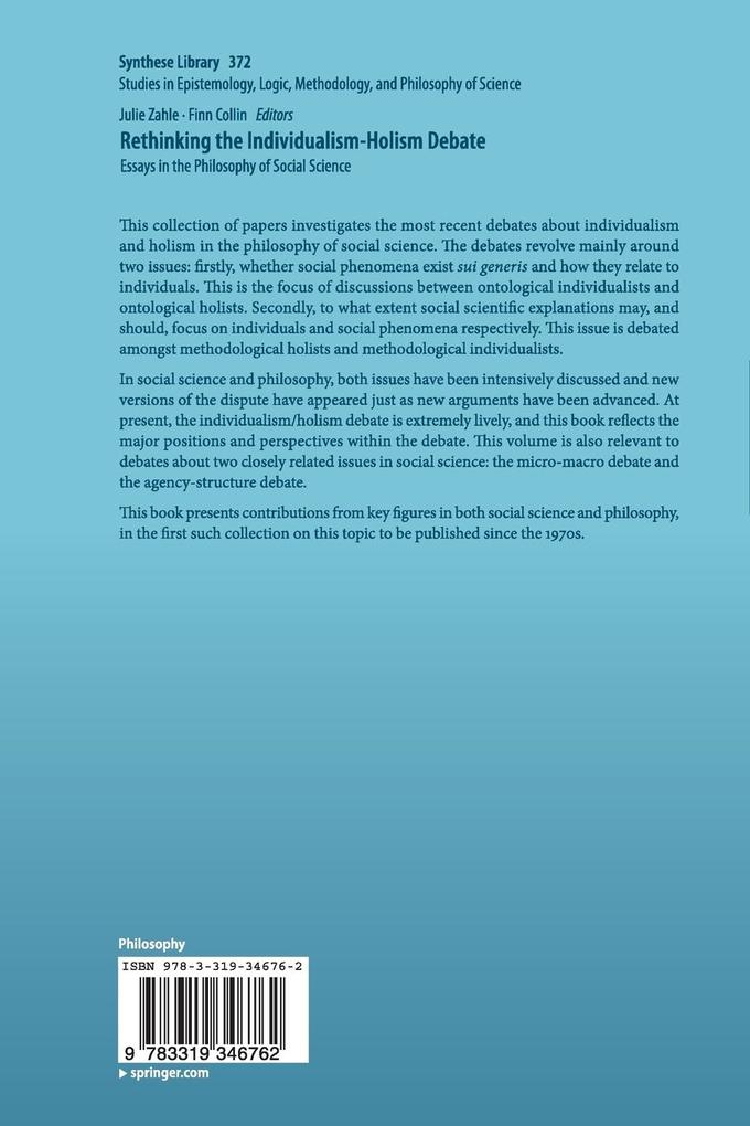 Weitere Ansicht: Rethinking the Individualism-Holism Debate