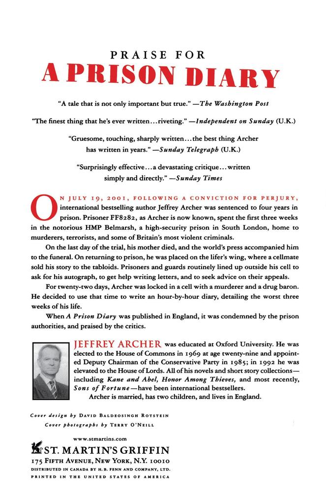 Weitere Ansicht: A Prison Diary | Jeffrey Archer