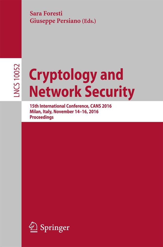 Produktbild: Cryptology and Network Security