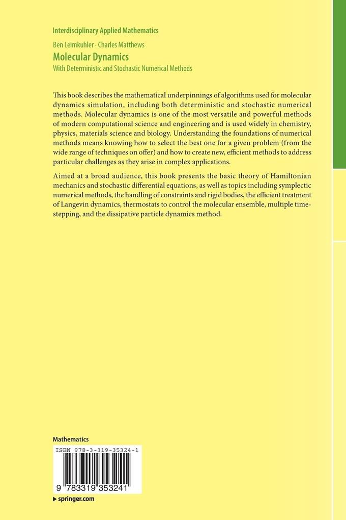 Weitere Ansicht: Molecular Dynamics | Ben Leimkuhler, Charles Matthews