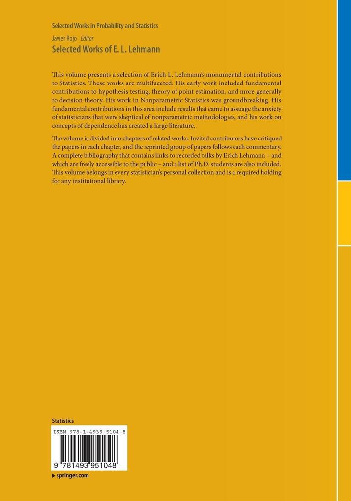 Weitere Ansicht: Selected Works of E. L. Lehmann