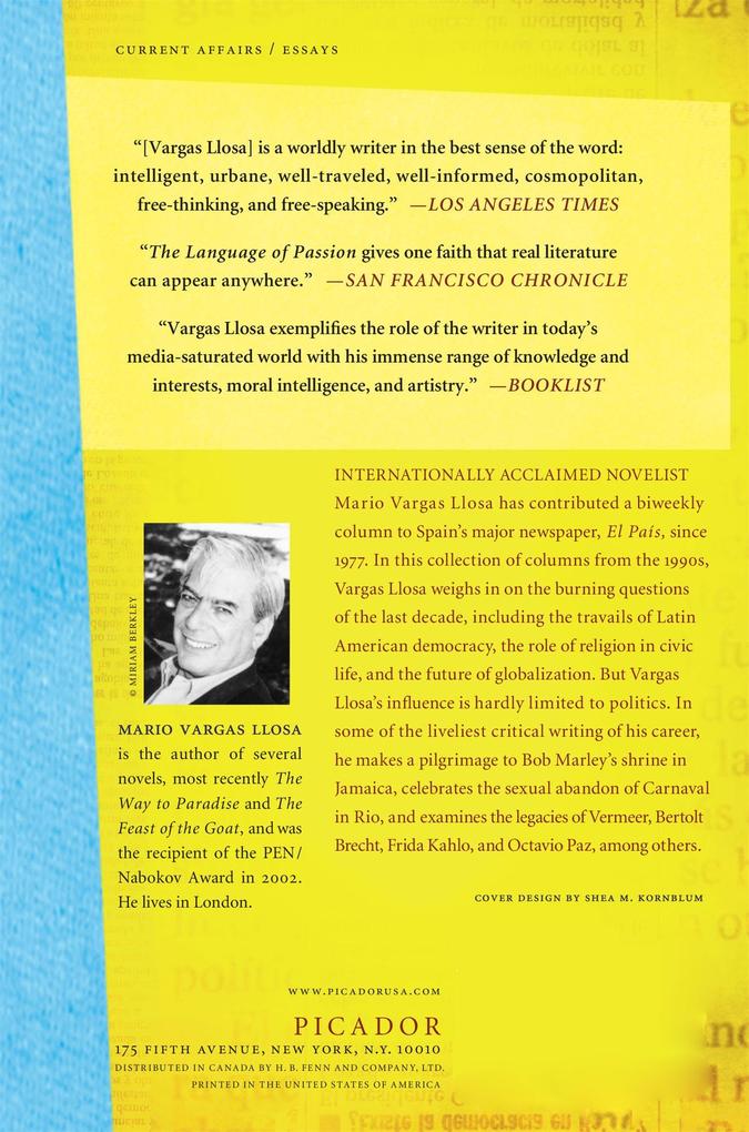 Weitere Ansicht: The Language of Passion | Mario Vargas Llosa