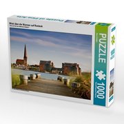 CALVENDO Puzzle Blick über die Warnow auf Rostock 1000 Teile Lege-Größe 64 x 48 cm Foto-Puzzle Bild