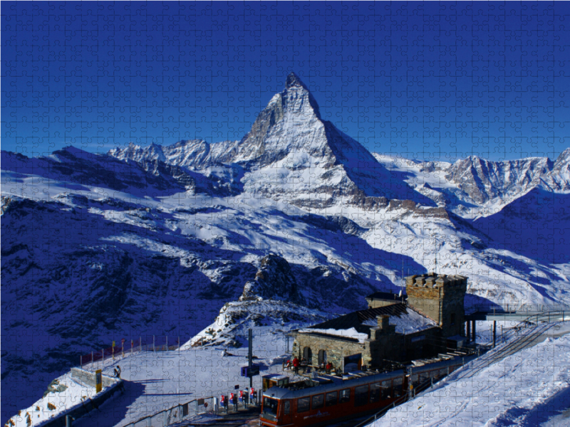 Weitere Ansicht: CALVENDO Puzzle Gornergrat mit Matterhorn. Zermatt 1000 Teile Lege-Größe 64 x 48 cm Foto-Puzzle Bild | Calvendo