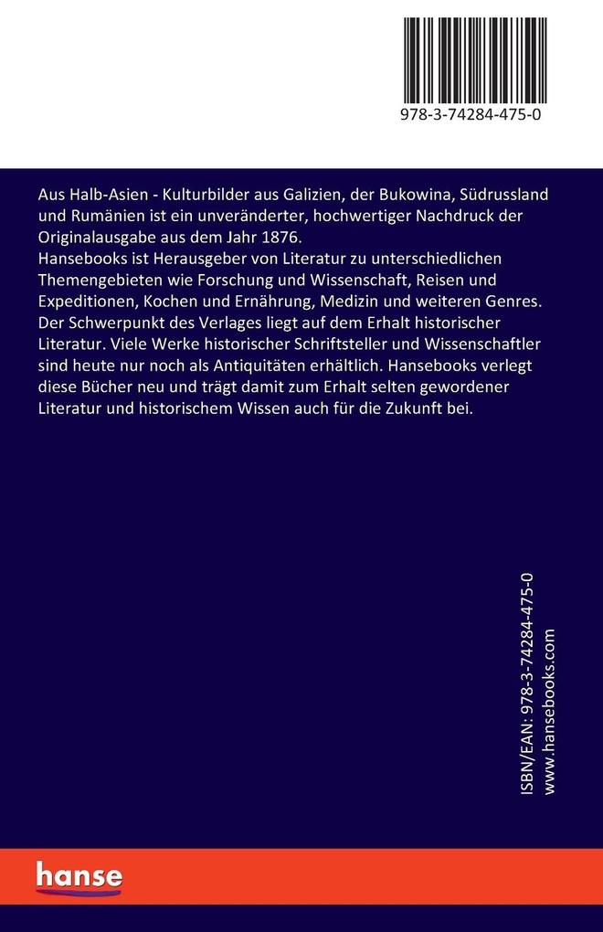 Weitere Ansicht: Aus Halb-Asien | Karl Emil Franzos