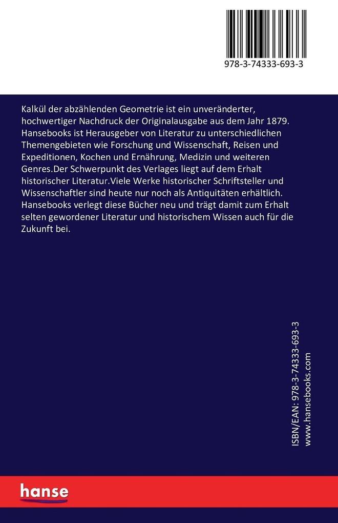 Weitere Ansicht: Kalkül der abzählenden Geometrie | Hermann Cäsar Hannibal Schubert