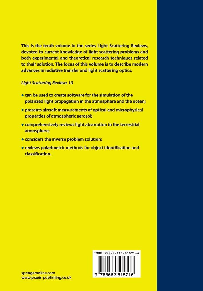 Weitere Ansicht: Light Scattering Reviews 10 | Alexander A. Kokhanovsky