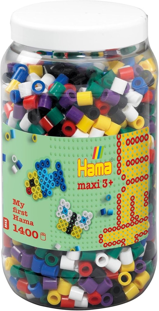 Produktbild: Hama 8540 - My first Hama Bügelperlen Maxi 3+, Dose mit ca. 1400 Stück, Vollton Mix00