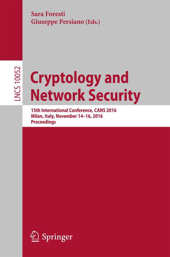 Produktbild: Cryptology and Network Security