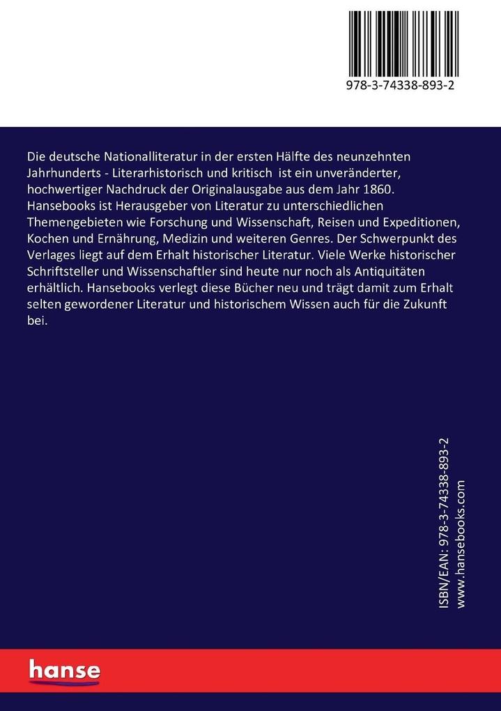 Weitere Ansicht: Die deutsche Nationalliteratur in der ersten Hälfte des neunzehnten Jahrhunderts | Rudolf Gottschall