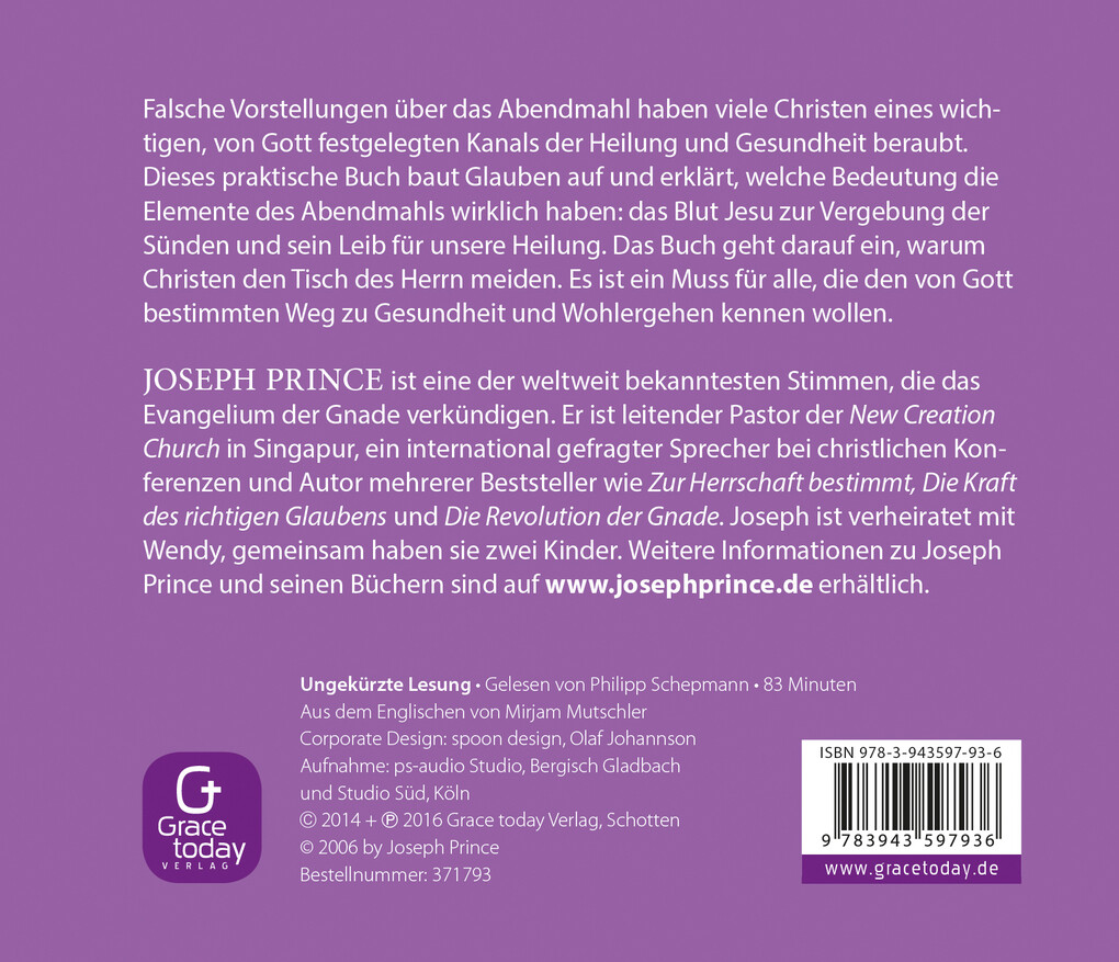 Weitere Ansicht: Gesund und heil durch das Abendmahl, Audio-CD | Joseph Prince