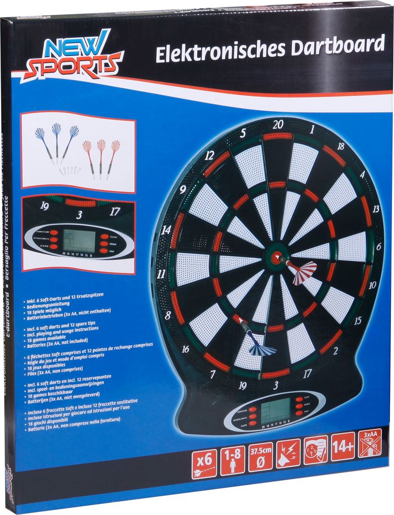 Produktbild: New Sports Elektronisches Dartboard, 18 Spiele
