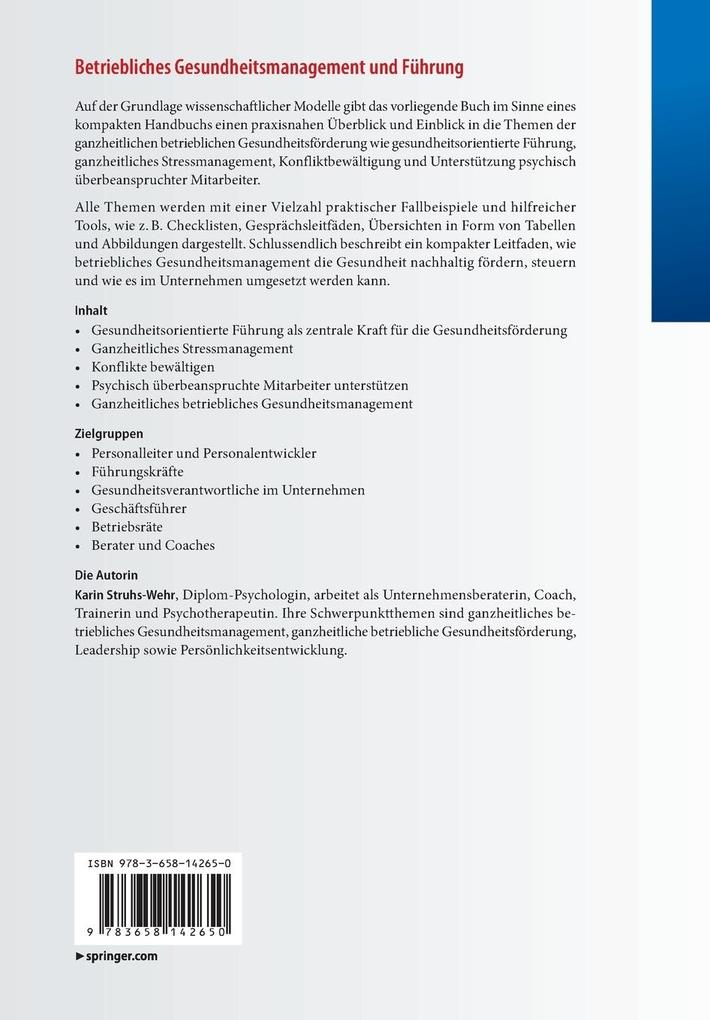 Weitere Ansicht: Betriebliches Gesundheitsmanagement und Führung | Karin Struhs-Wehr
