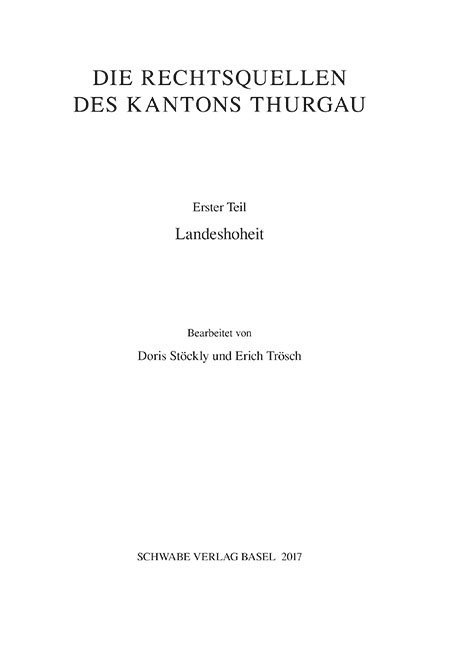 Produktbild: Landeshoheit | Doris Stöckly, Erich Trösch