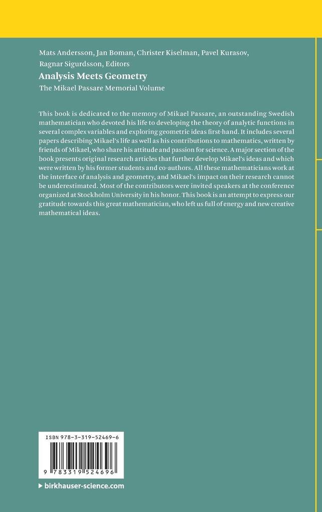 Weitere Ansicht: Analysis Meets Geometry