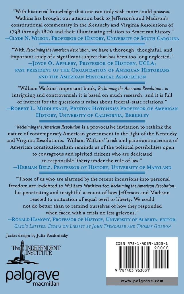 Weitere Ansicht: Reclaiming the American Revolution | W. Watkins