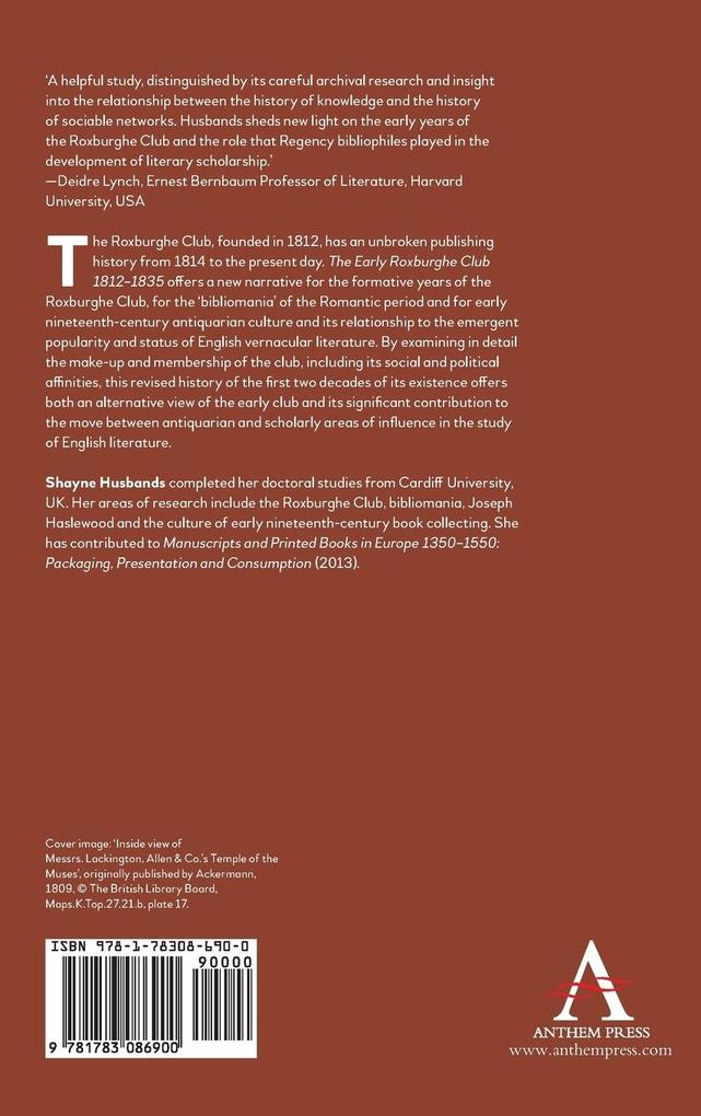 Weitere Ansicht: The Early Roxburghe Club 1812-1835 | Shayne Husbands