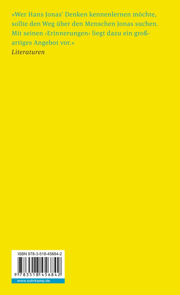 Weitere Ansicht: Erinnerungen | Hans Jonas