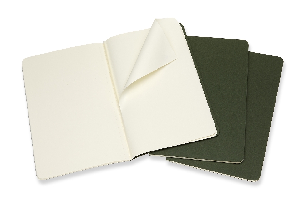 Weitere Ansicht: Moleskine Cahier Large/A5, 3er Set, Blanko, Kartoneinband Myrtengrün