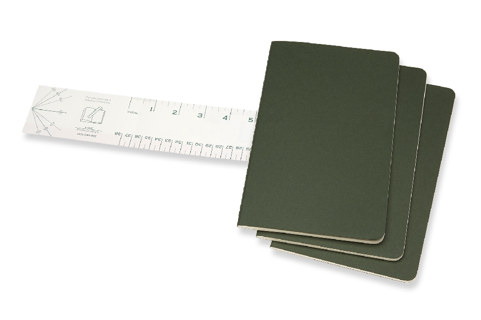 Weitere Ansicht: Moleskine Cahier Large/A5, 3er Set, Blanko, Kartoneinband Myrtengrün