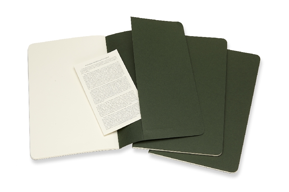 Weitere Ansicht: Moleskine Cahier Large/A5, 3er Set, Blanko, Kartoneinband Myrtengrün