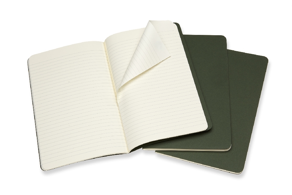 Weitere Ansicht: Moleskine Cahier, Large/A5, 3er Set, Liniert, Kartoneinband, Myrtengrün