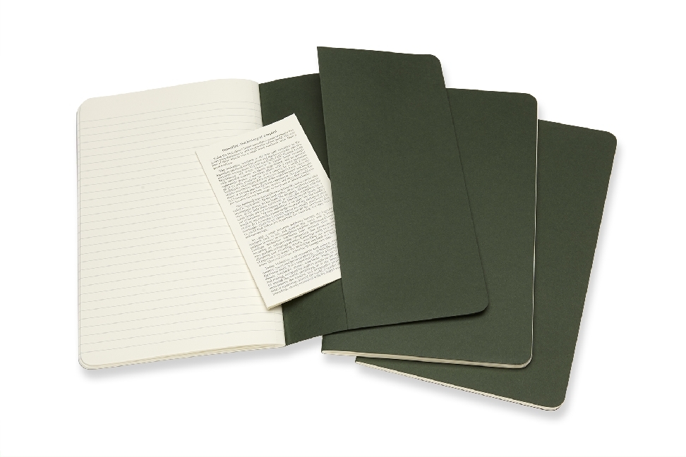 Weitere Ansicht: Moleskine Cahier, Large/A5, 3er Set, Liniert, Kartoneinband, Myrtengrün